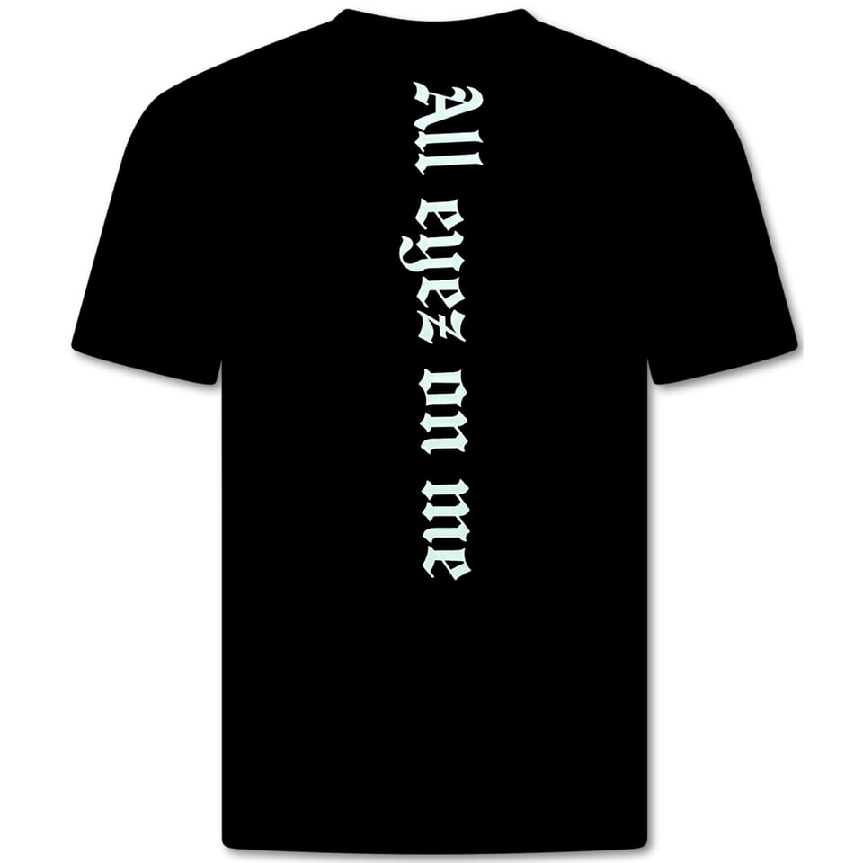 Tupac - Oversized T Shirt Heren - All Eyez on Me - T Shirt Heren Met Print - 685 - Zwart