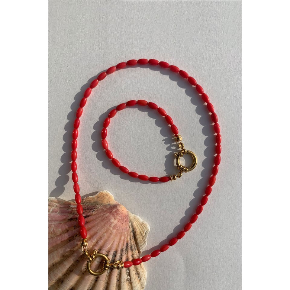 Bonnie Studios Tommy Coral Necklace - Red