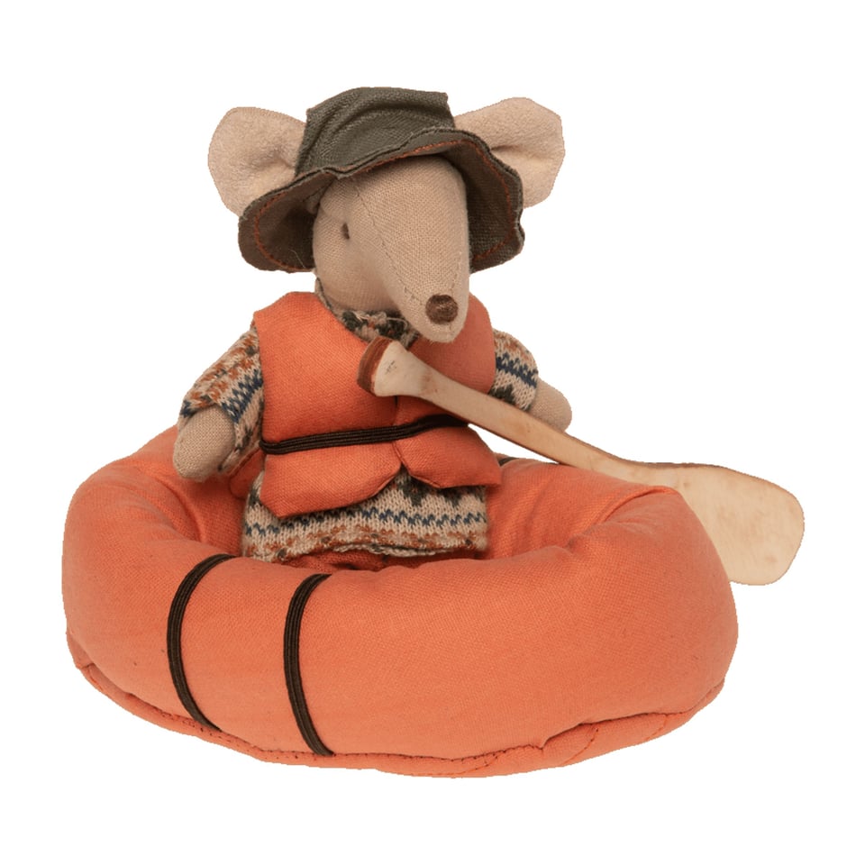 Maileg bootje rubber muis oranje 3+