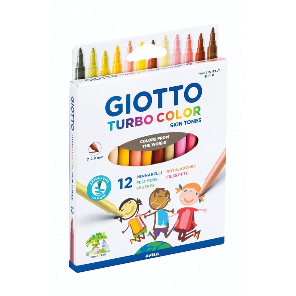 Giotto Turbo Color Viltstift Huidskleuren 12 Stuks 3+