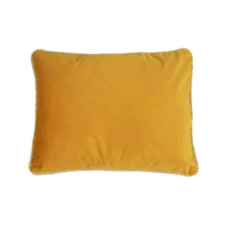 Sierkussen Honing Goud Fluweel 45x35cm Gouden Bies