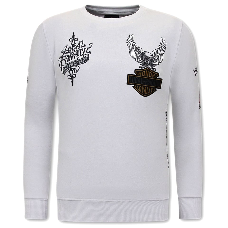 Heren Sweater - MC Honor & Loyalty - Wit