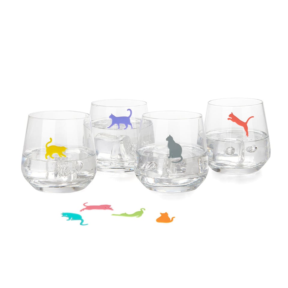 Balvi Kat Glasmarkeerders Set Van 8