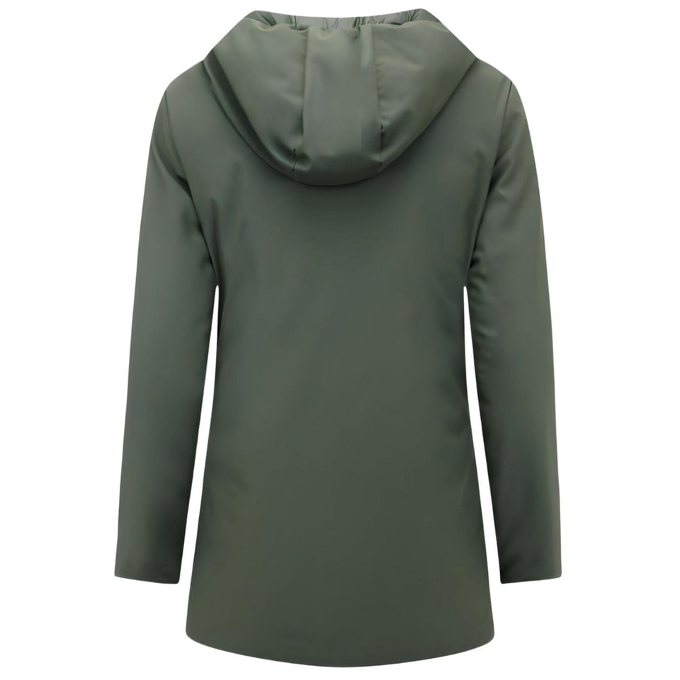 Double Face Dames Jassen Parka - Slim Fit - Groen