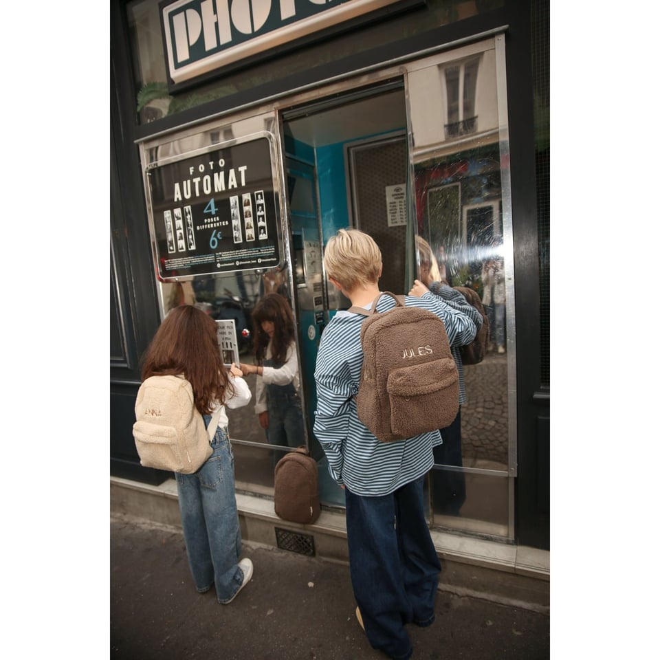 Teddy Midi Backpack Front Pocket  Brown - Brown / OS