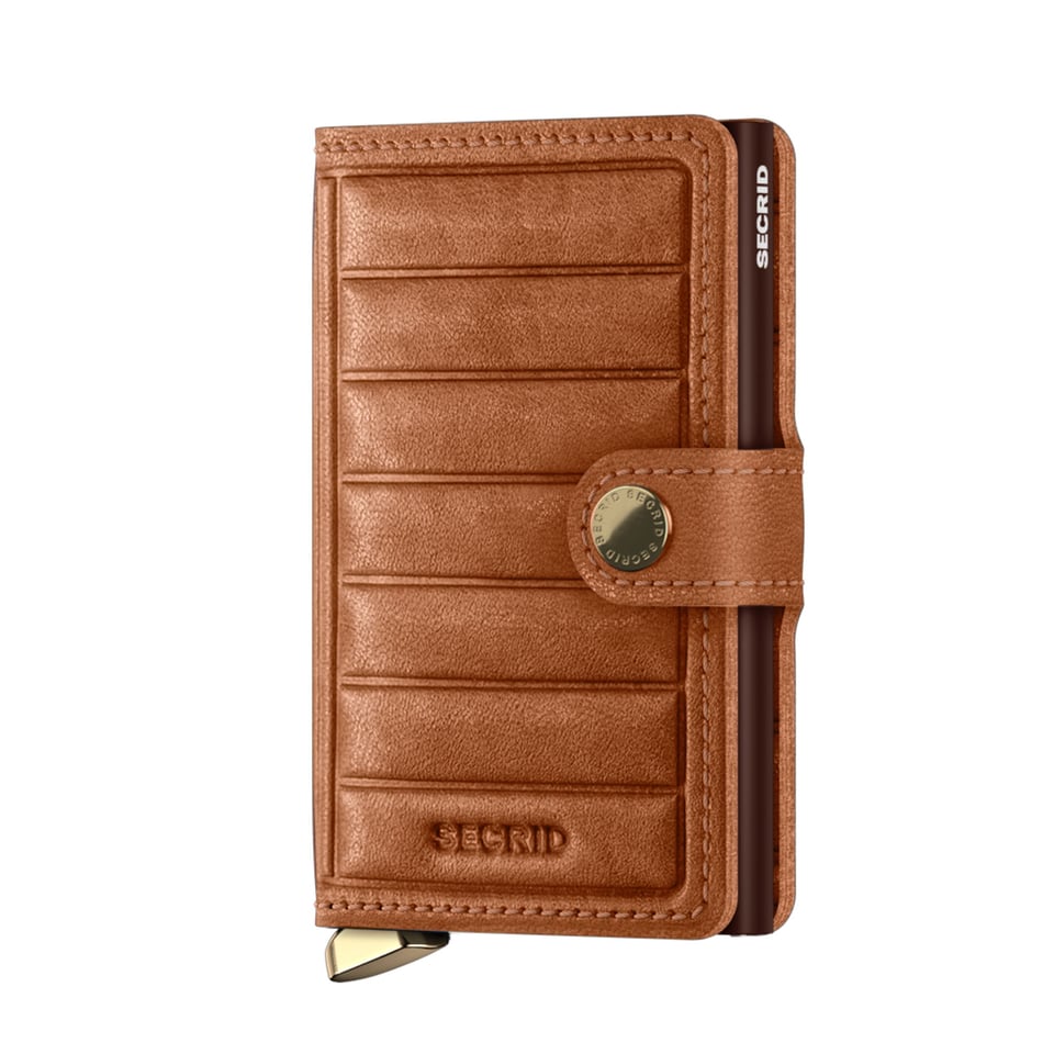 Secrid Miniwallet premium Emboss Lines cognac