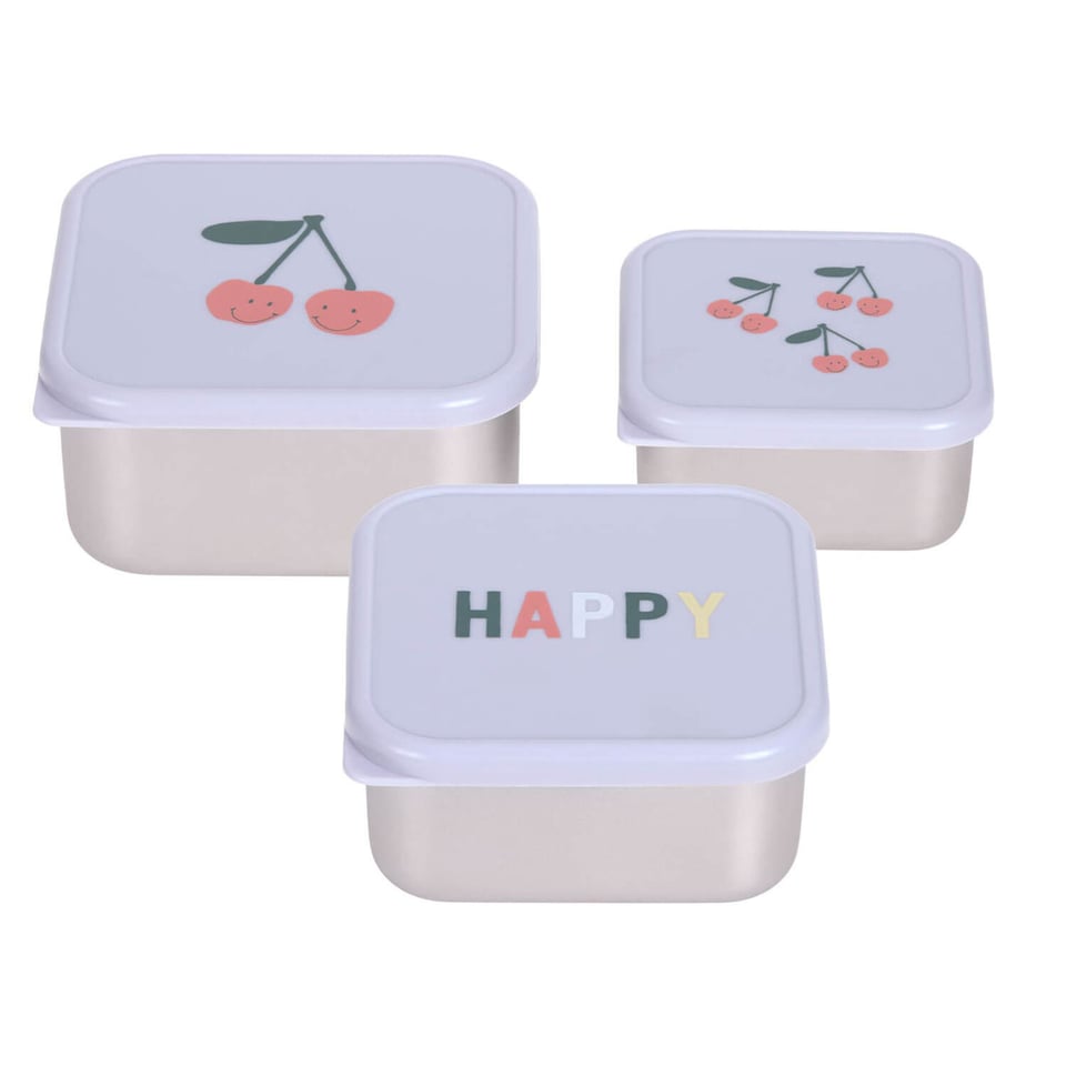 LÄSSIG Snackbox Stainless Steel, Set of 3 