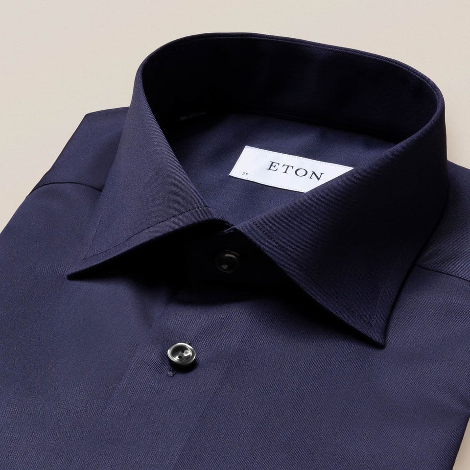 Eton Navy Blue Shirt - Signature Twill