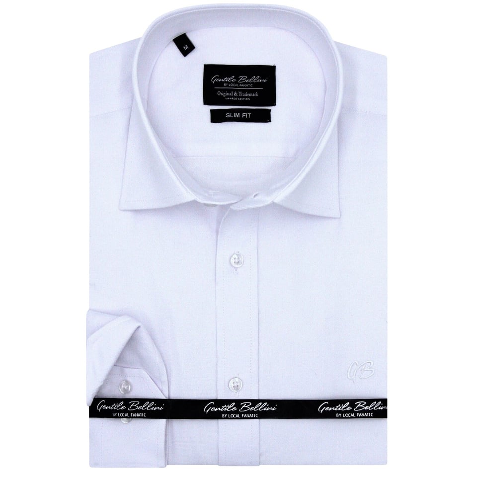 Oxford Overhemd Heren Effen - Slim Fit Stretch - Wit