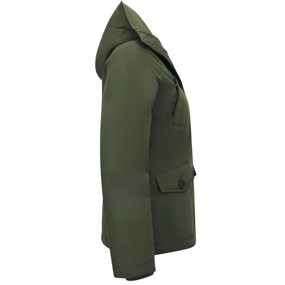 Getailleerde Winterjas Dames Met Capuchon - 503 - Groen