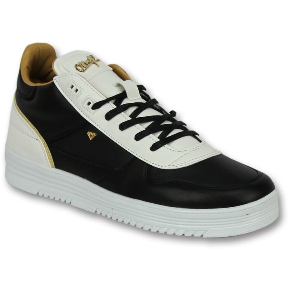 Schoenen Heren Online - Mannen Sneaker Luxury Black White - CMS72 - Zwart