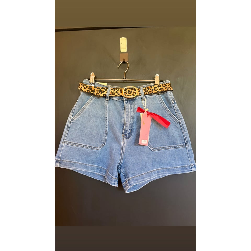 High Waist denim pocket Short
