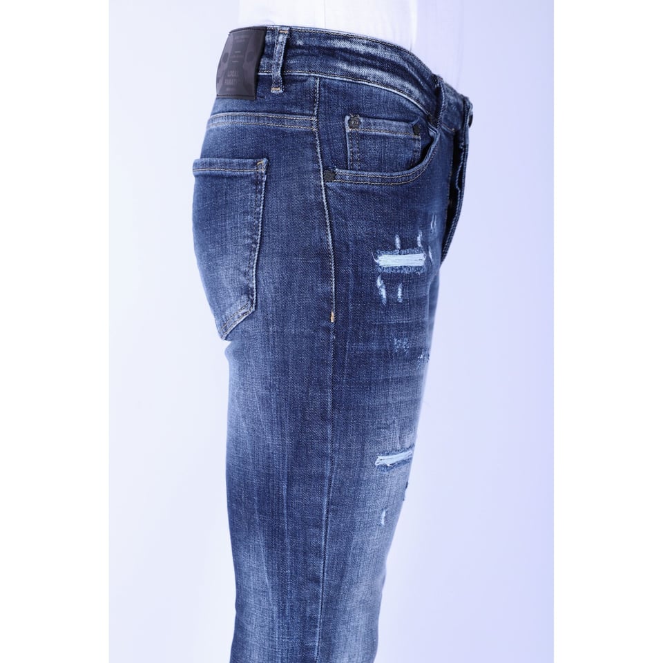 Denim Blue Stone Washed Jeans Slim Fit -1103 - Blauw