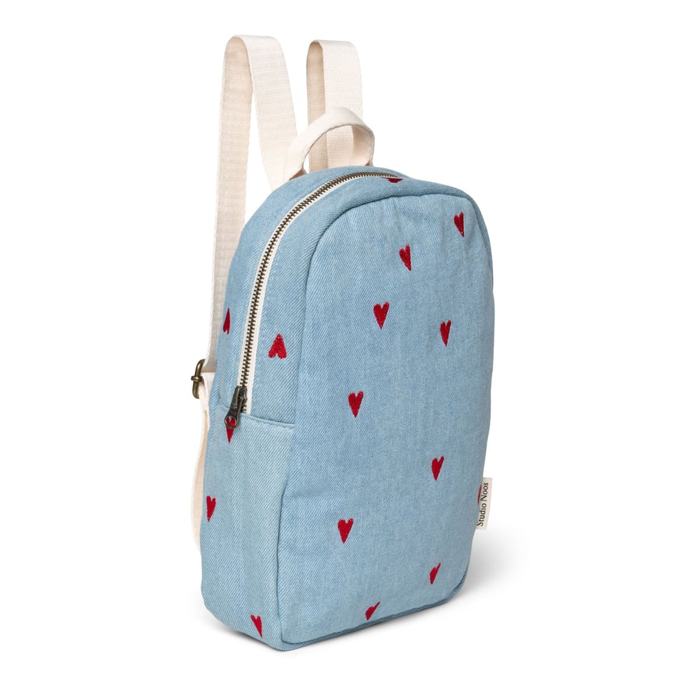 Denim Mini Backpack  Blue Hearts - Blue Hearts / OS
