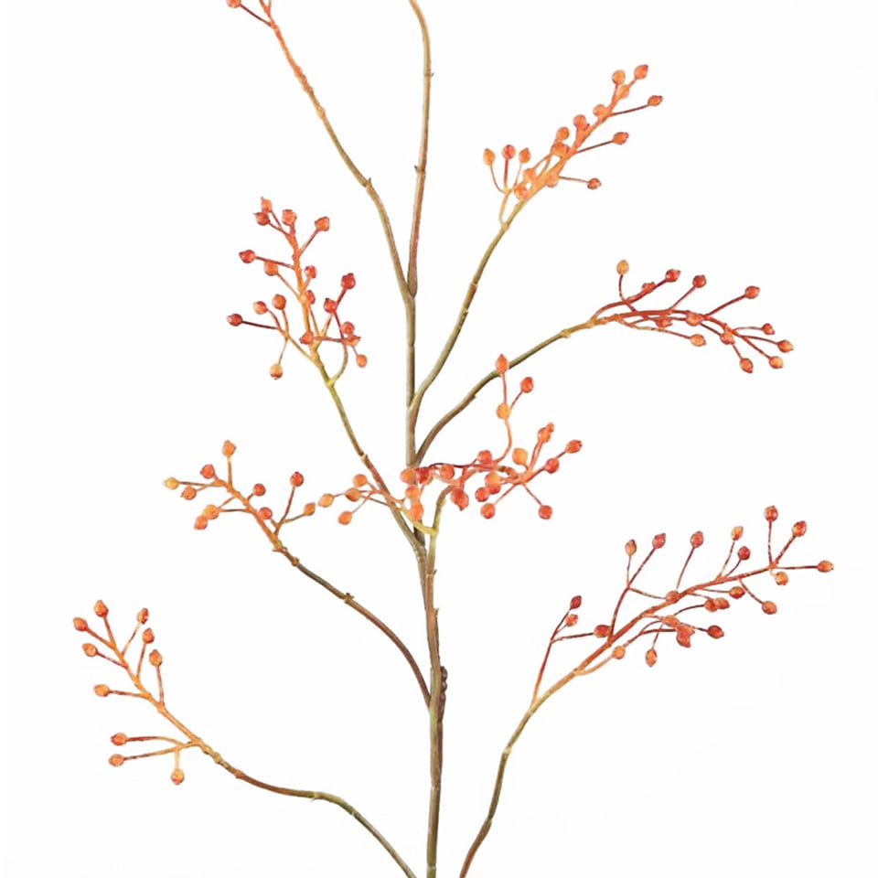Kunstbloem Rozenbottel Oranje Op Tak 110cm