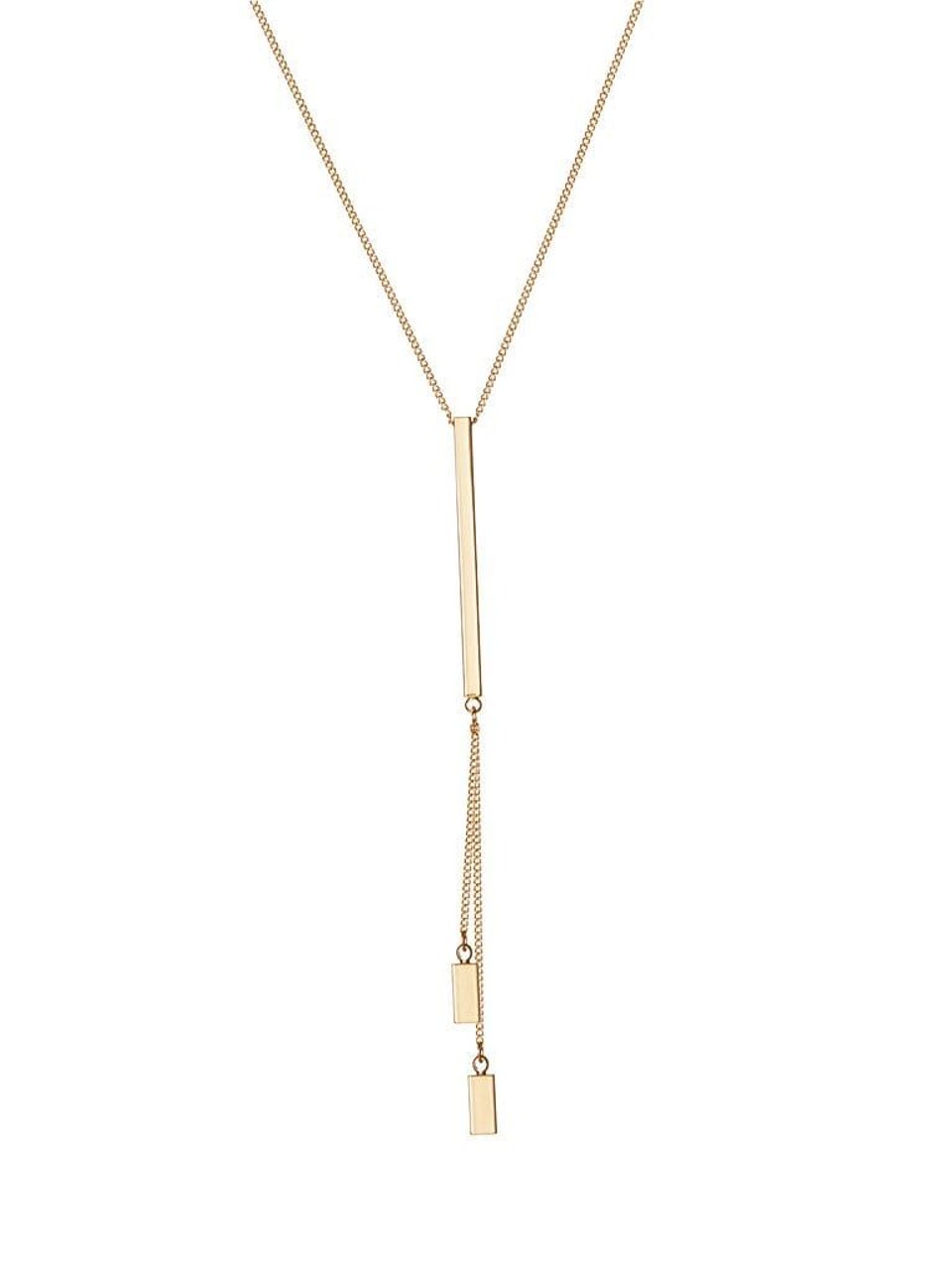 Gold Plated Necklace with Rod and two Rods