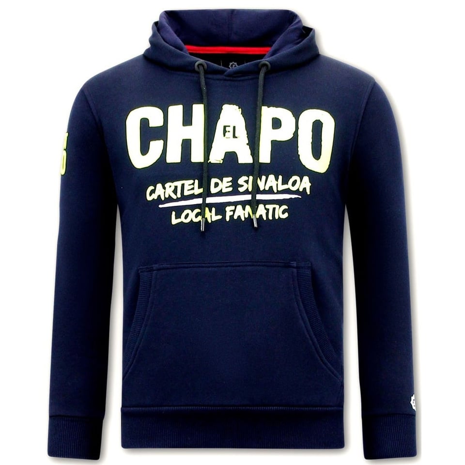 Hoodie Heren Print - El Chapo - Blauw / Navy