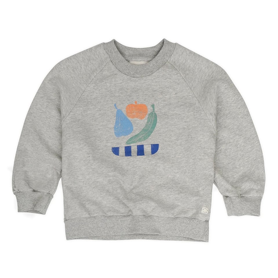 Sproet & Sprout Raglan Sweatshirt Fruit Grey Melee