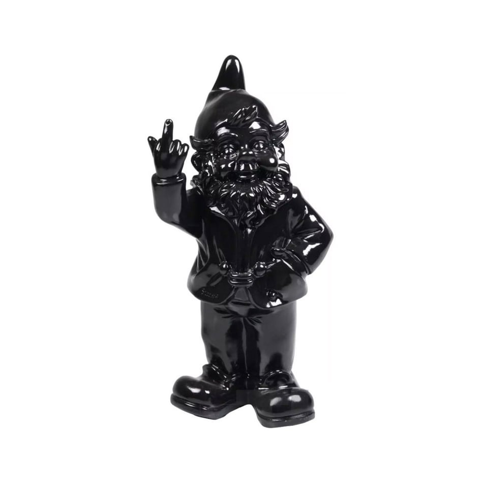 Beeldje Kabouter Fuck You Zwart 10cm