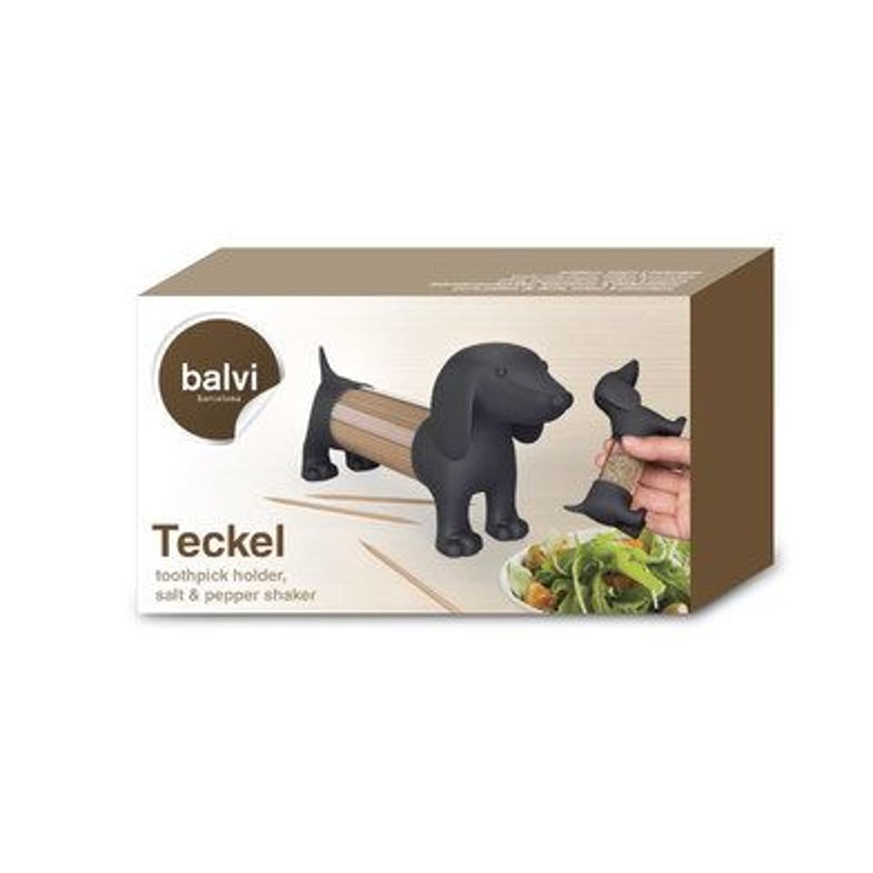 Teckel Toothpick Holder Salt&pepper Shaker Black