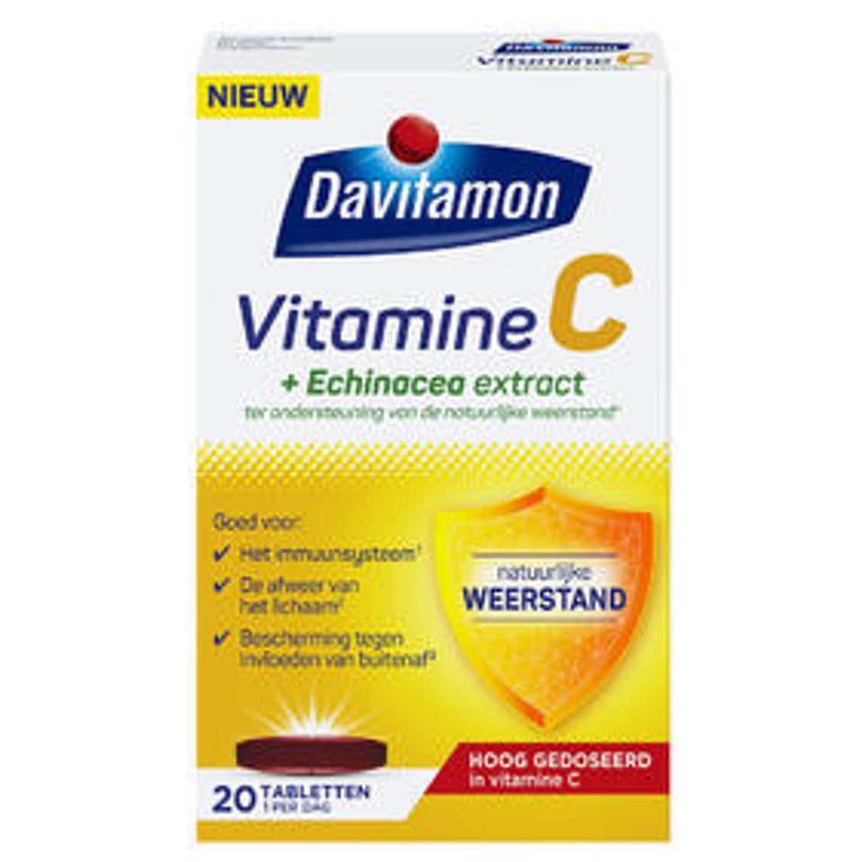 DAVITAMON VIT C+ ECHINACEA TAB 20st