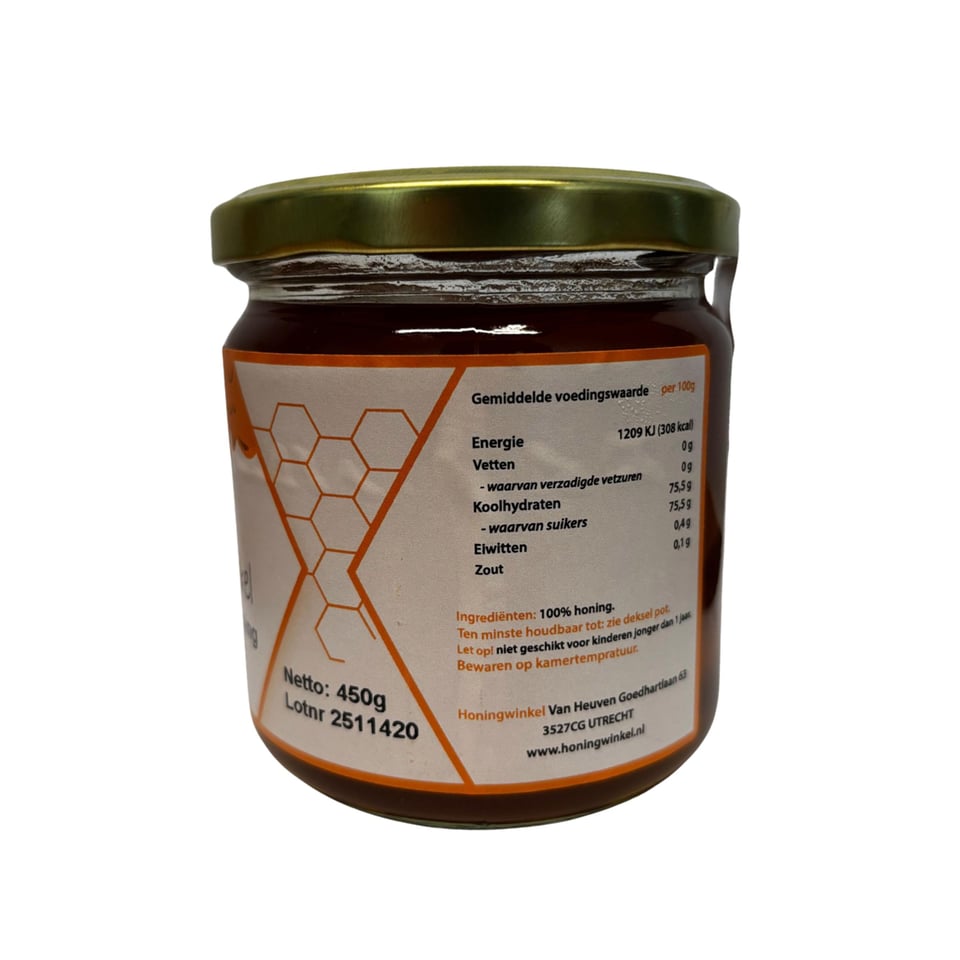 Roze tijmhoning 450g Spanje Honingwinkel (vloeibaar)