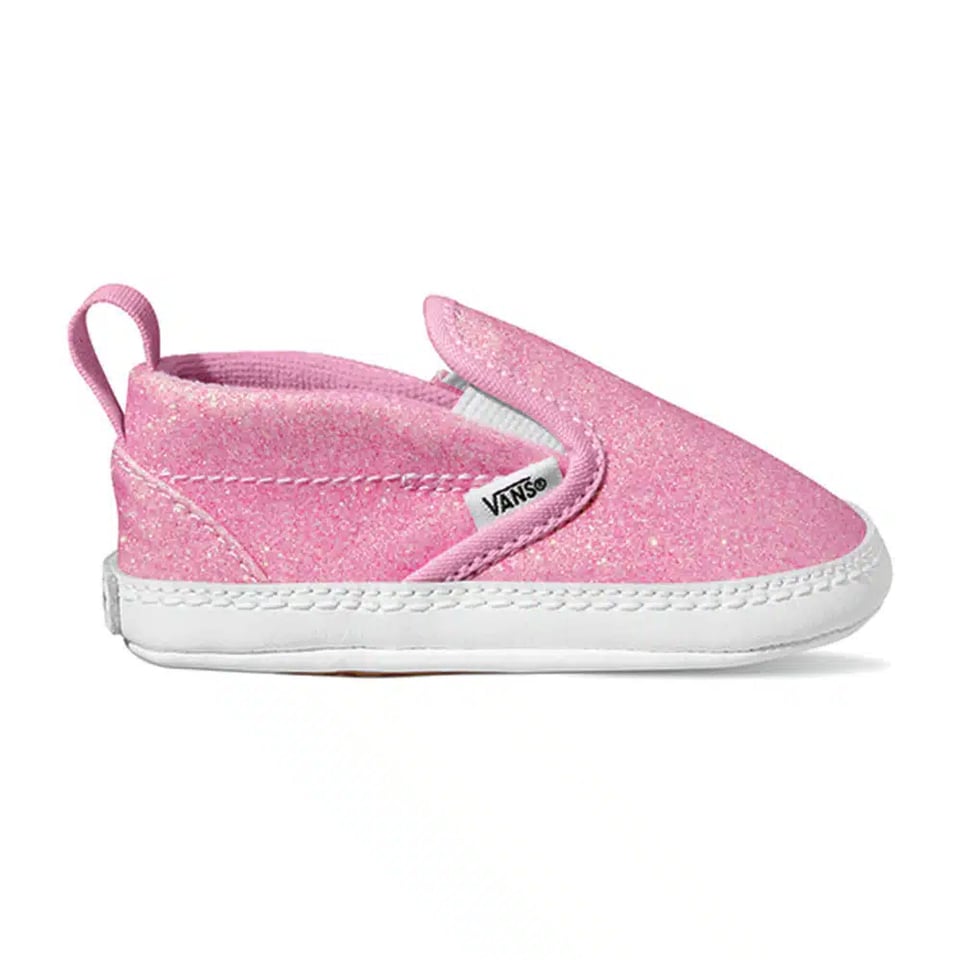 Vans Slip-On V Crib Glitter Pink