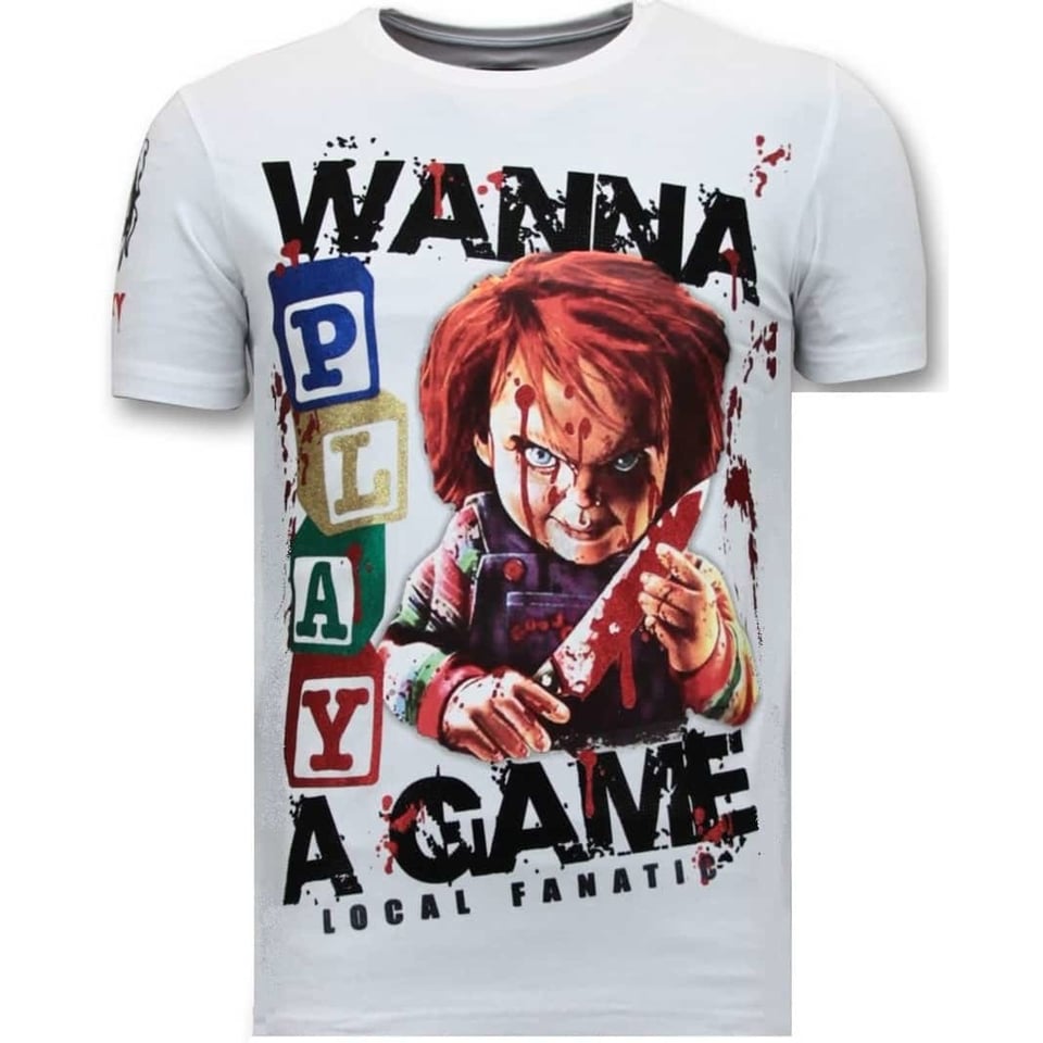 Exclusieve Heren T-Shirt - Chucky Childs Play - Wit