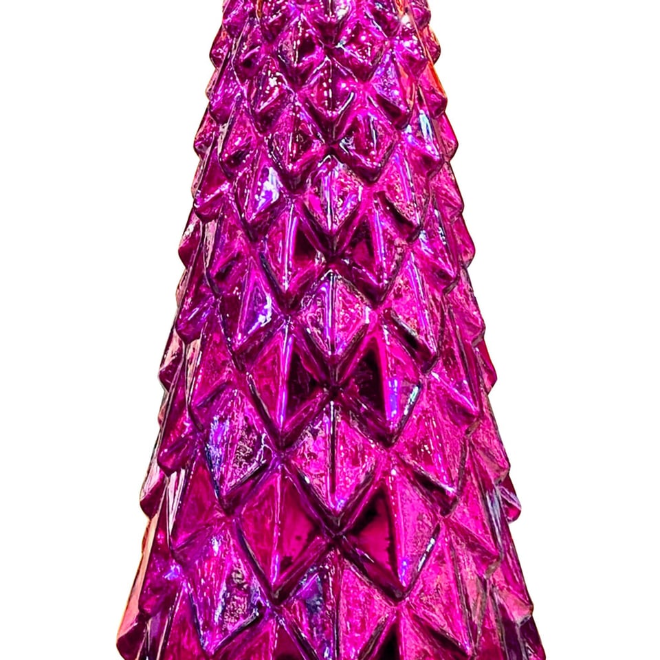 Kerstboom Deco Shiny Fuchsia Metallic Glas 17x47cm