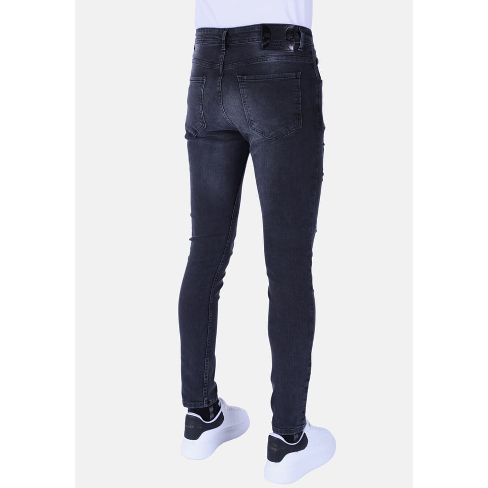 Ripped Jeans Voor Mannen Slim Fit Met Stretch - 1104 - Zwart