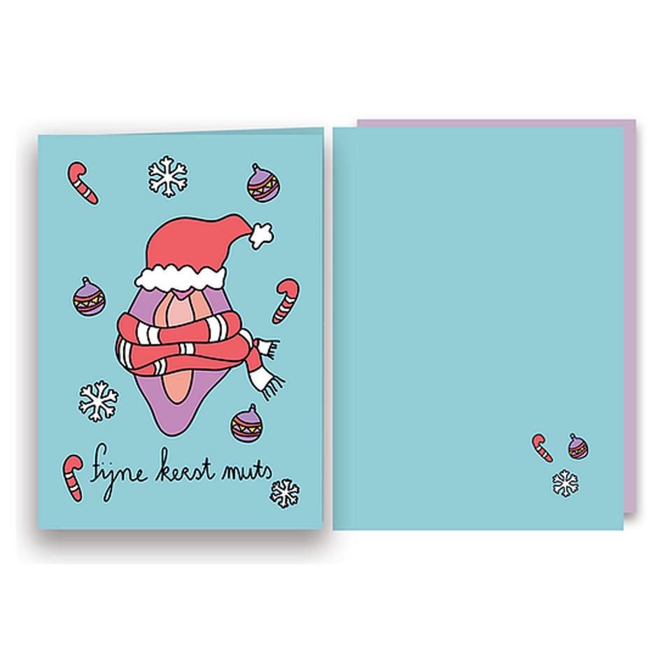 Dubbele KUT. Kaarten Kerst Muts