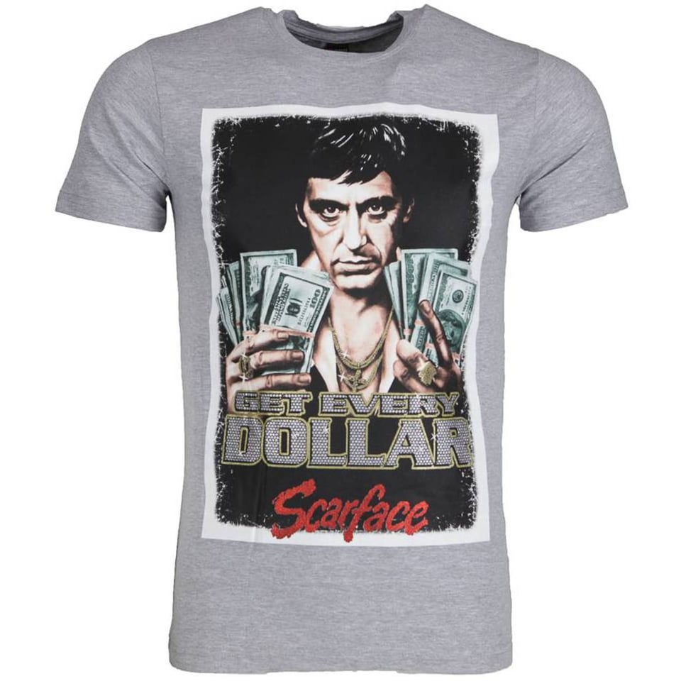 T-Shirt - Scarface Get Every Dollar - Grijs