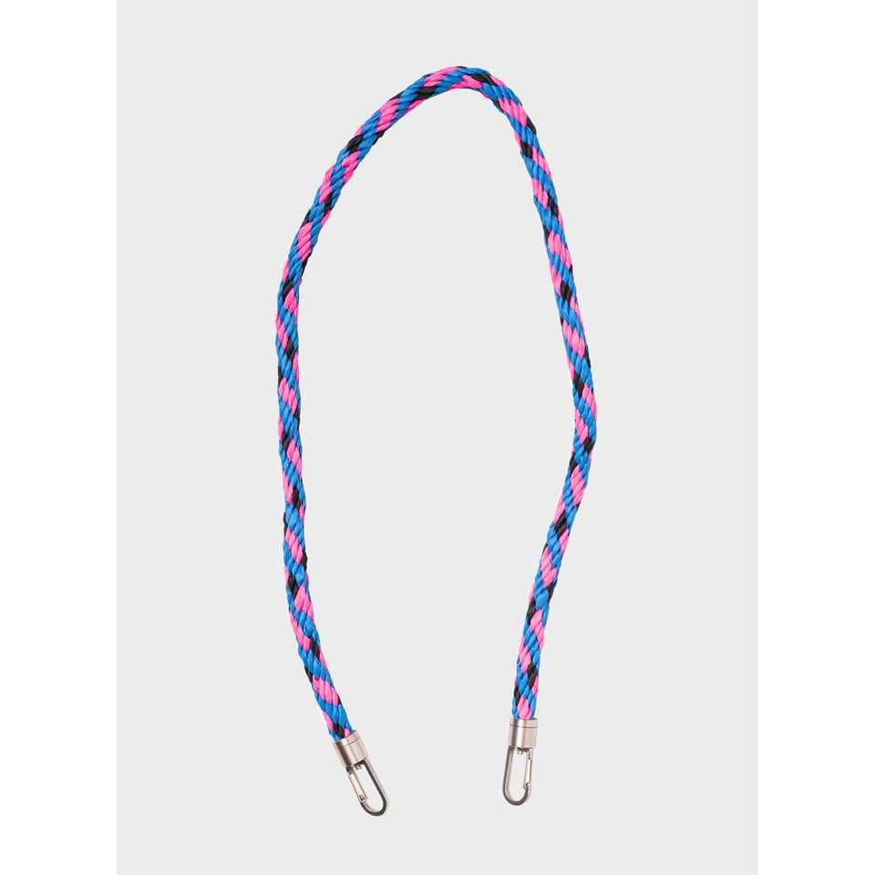 Susan Bijl Kumihimo Strap Blueback & Fluo Pink Short
