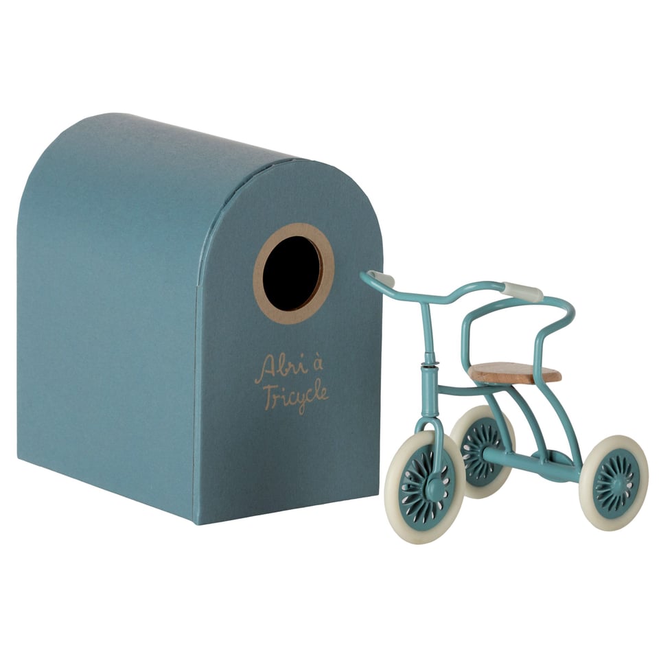 Maileg Tricycle, Mouse - Petrol Blue