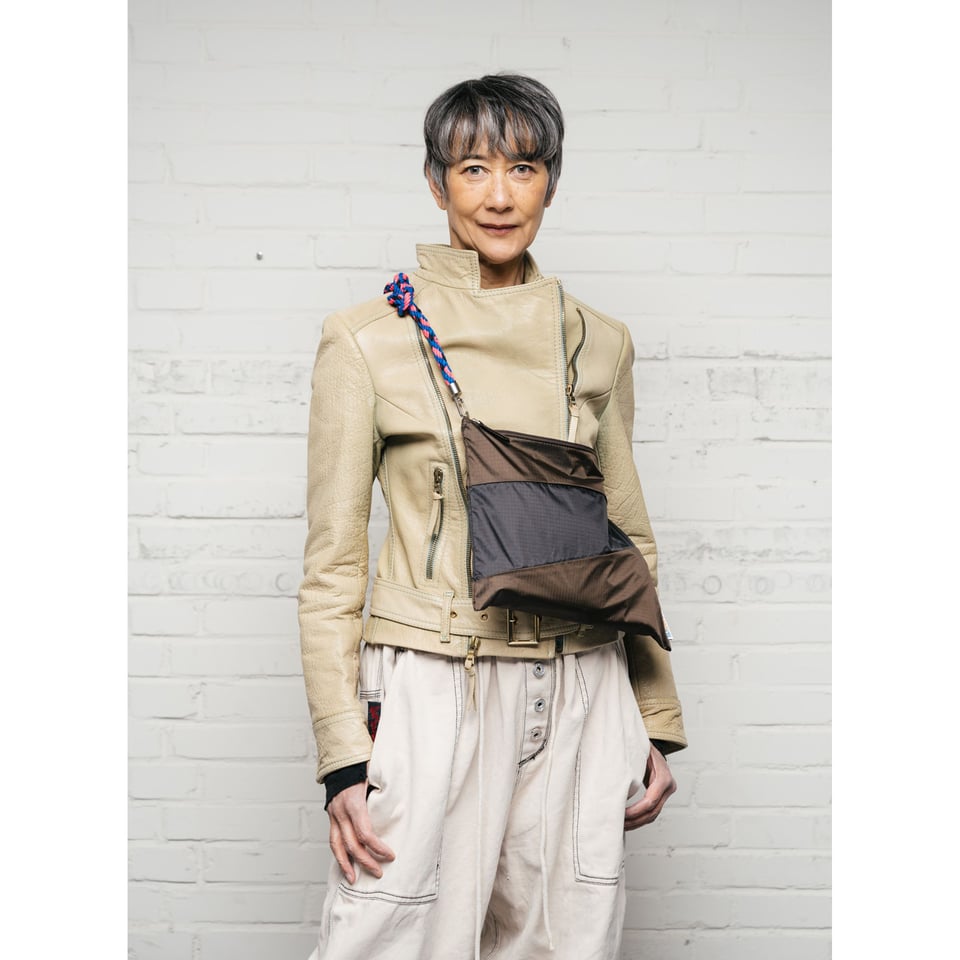 Susan Bijl Kumihimo Strap Blueback & Fluo Pink Long