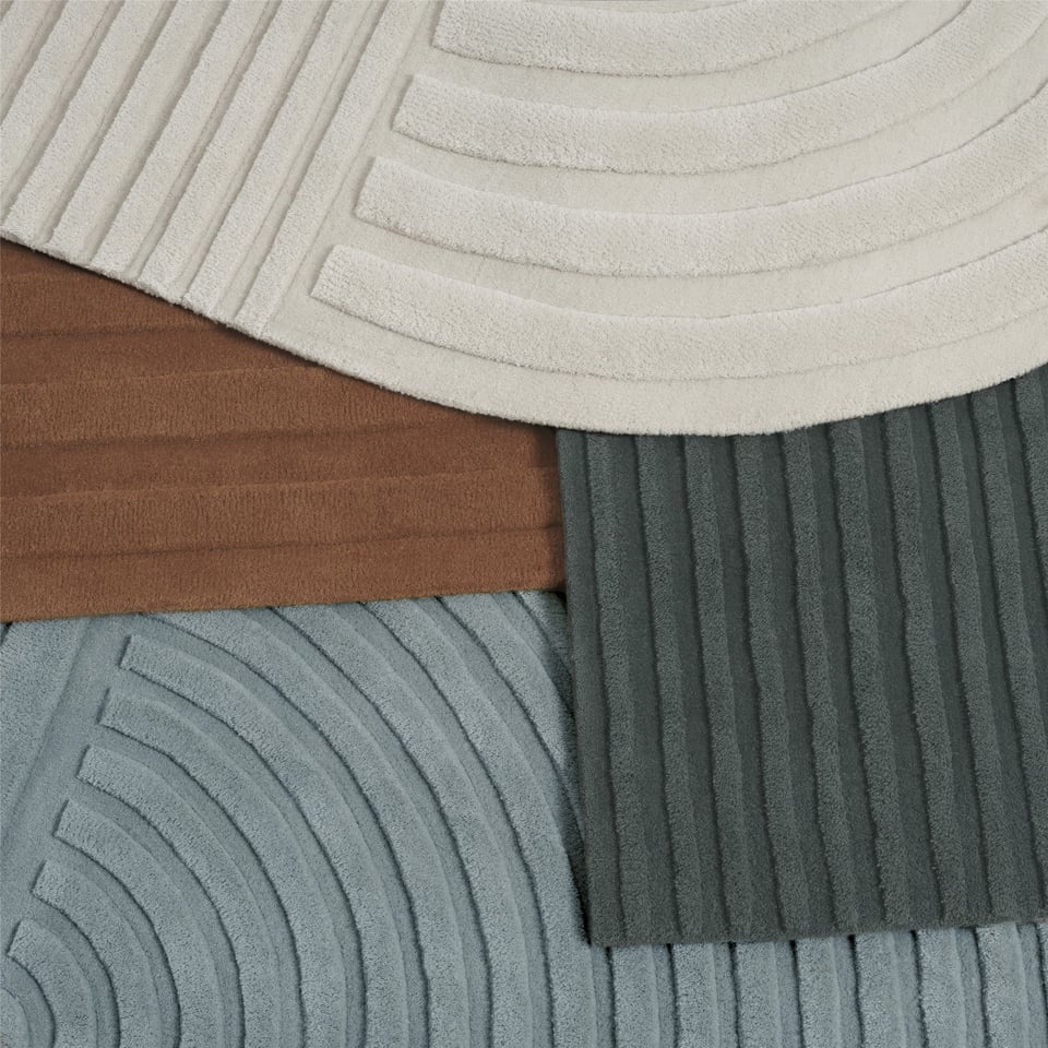 MUUTO Relevo Kleed 170x240 Cm Donkergroen