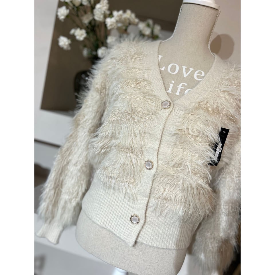 Beige Fluffy Jolie vest - Sparkle - OneSize