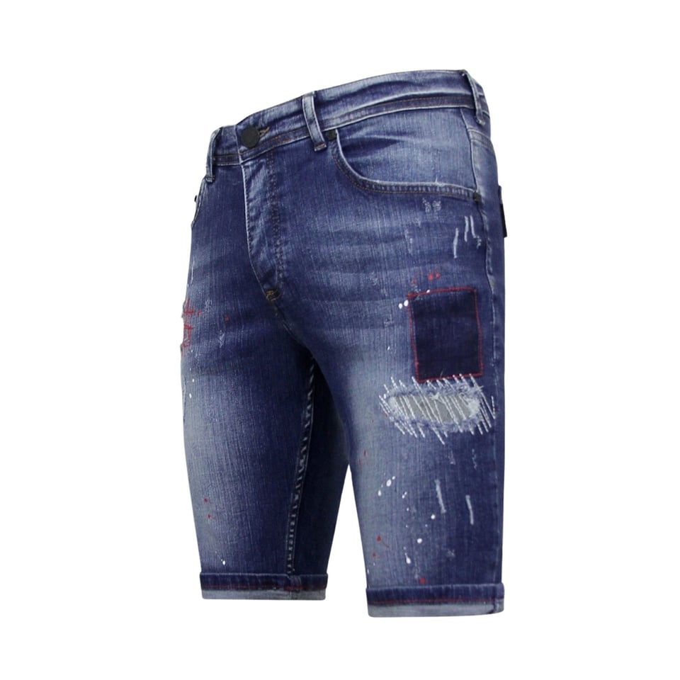 Exclusieve Korte Spijkerbroek Heren Stretch - 1041 - Blauw