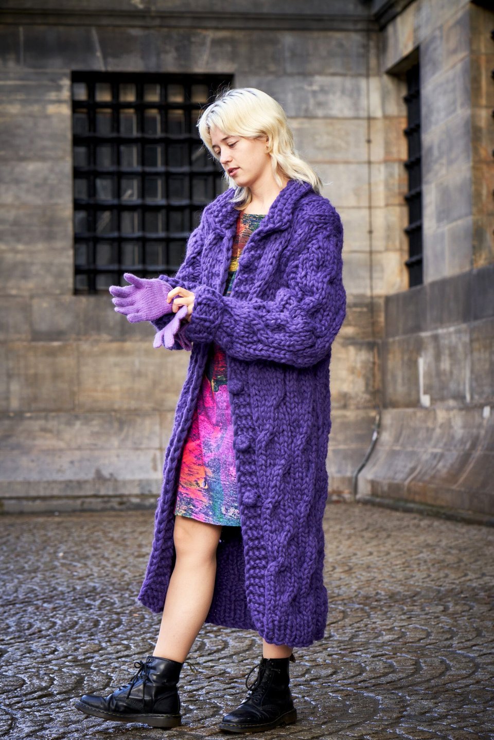 ONE OF A KIND Pure Wool Purple Coat