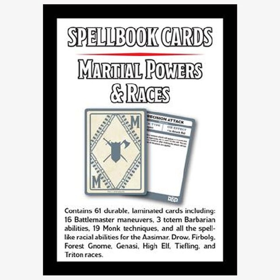 Spellbook Cards Martial Powers