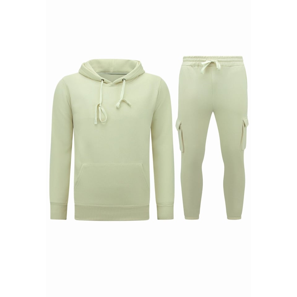 Tracksuit Heren - Oversized Joggingpak - Dik Geweven - Beige