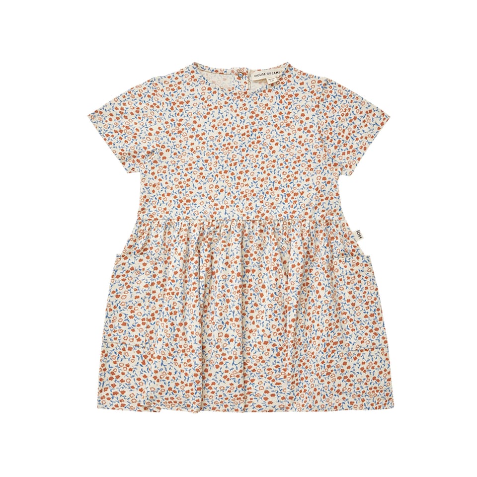 House of Jamie Relaxed Pocket Dress Peach Blush Mini Floral