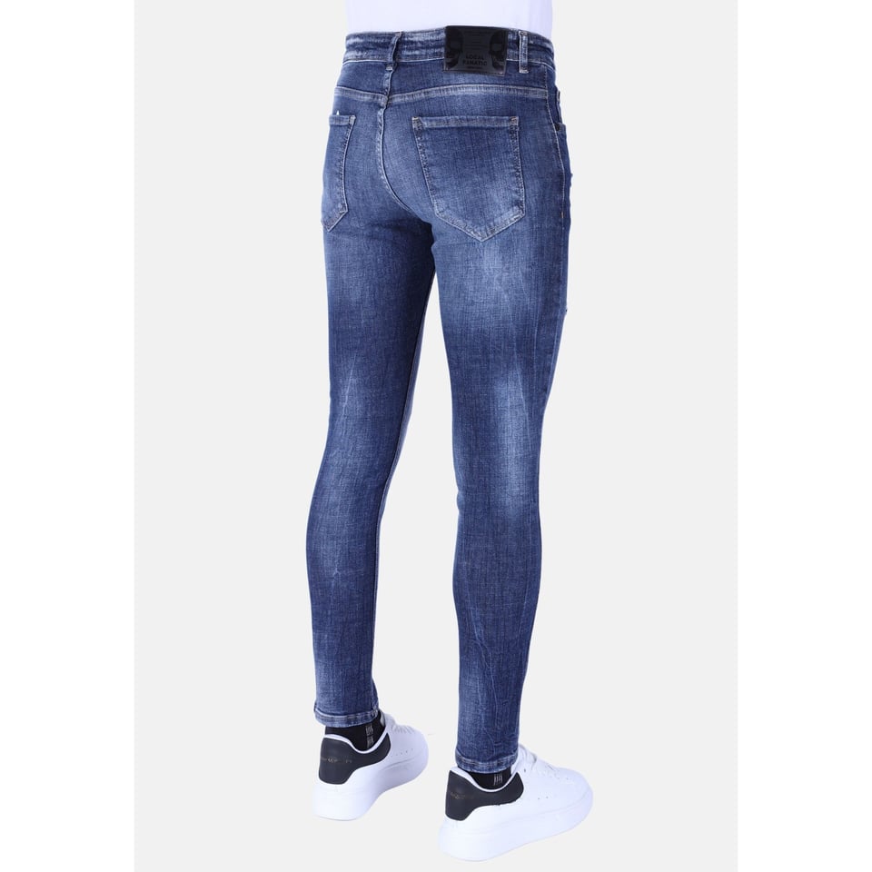 Denim Blue Stone Washed Jeans Slim Fit -1103 - Blauw