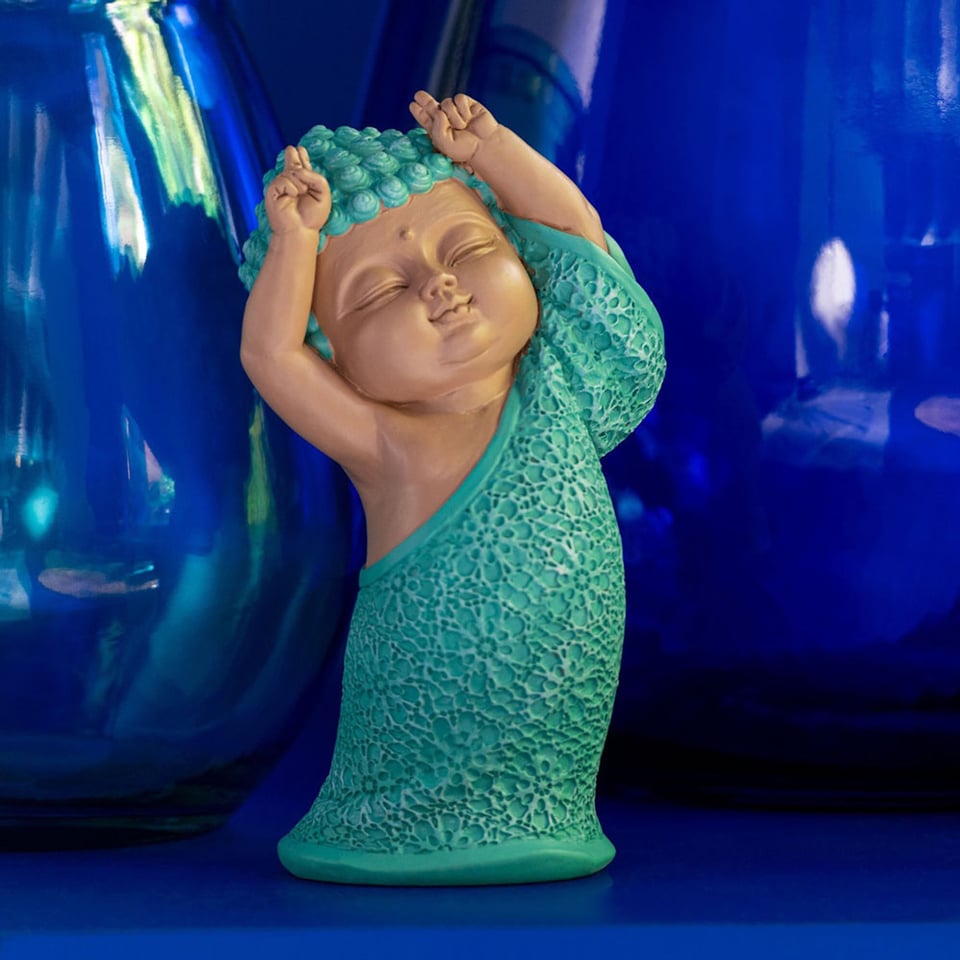 Beeldje Boeddha Grappig 13x20cm 2 Kleuren 3 Vormen