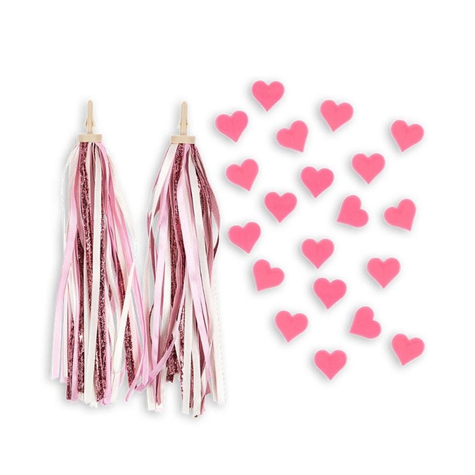 Konges Slojd Bicycle Streamers and Beads Pink Glitter