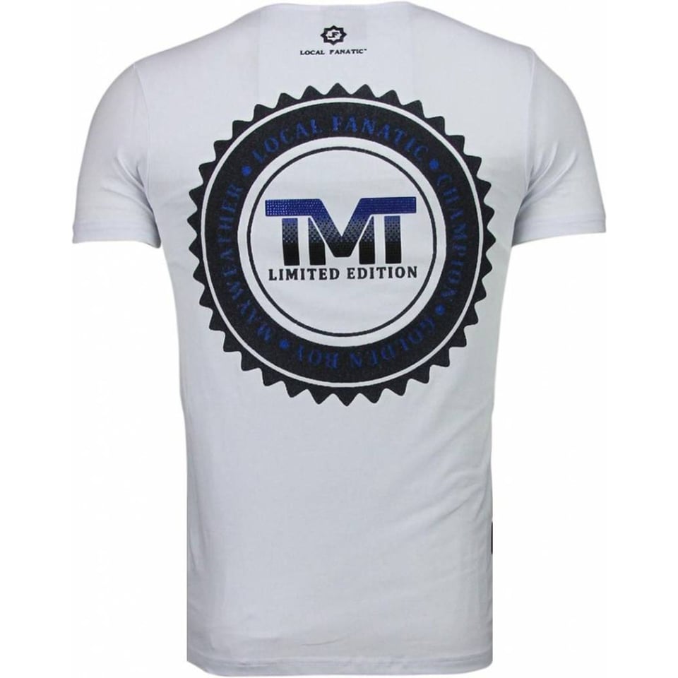 Golden Boy Mayweather - Rhinestone T-Shirt - Wit