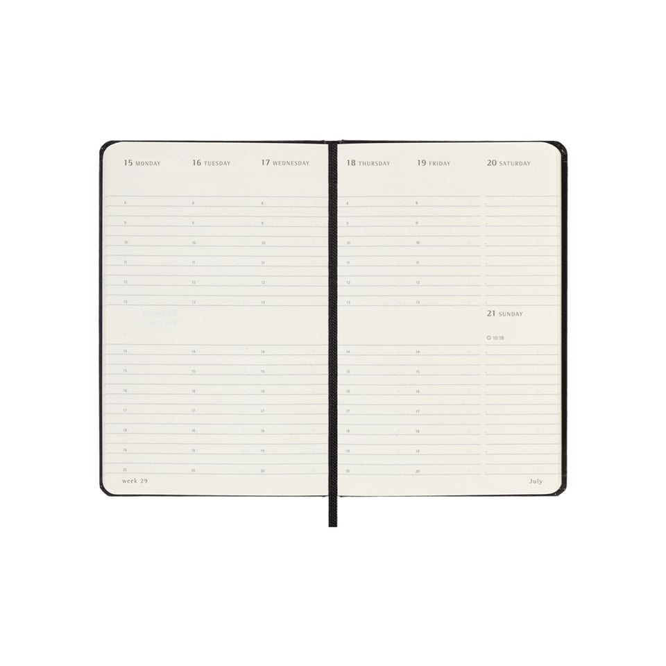 Moleskine 2024 diary hardcover pocket week on 2 pages - black