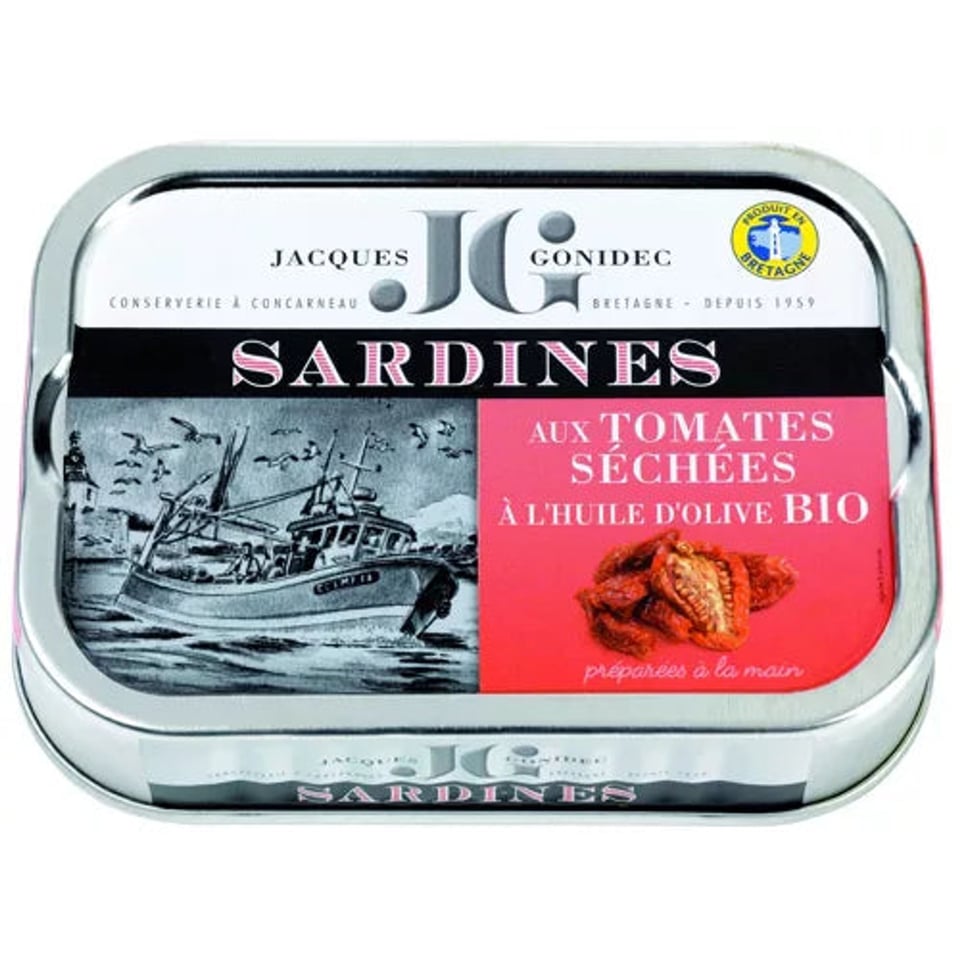 Sardines met gedroogde tomaten en biologische olijfolie