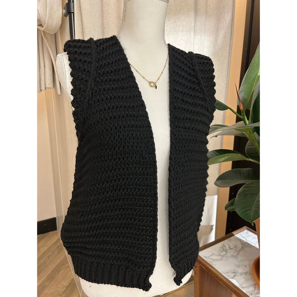 Black  Knitted Gilet -Mirror - OneSize 34, 36, 38, 40