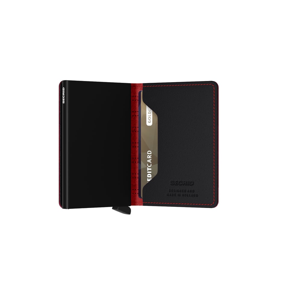 Secrid Slimwallet perforated fuel black - red
